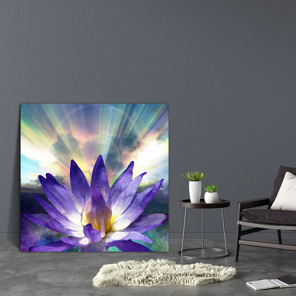 Lotus & Light Canvas Painting Synthetic Frame-Paintings MDF Framing-AFF_FR-IC 5000049 IC 5000049, Abstract Expressionism, Abstracts, Black, Black and White, Buddhism, God Buddha, Health, Illustrations, Indian, Nature, Religion, Religious, Scenic, Semi Abstract, Spiritual, Sunrises, Sunsets, lotus, light, canvas, painting, synthetic, frame, spirituality, soul, buddha, abstract, beam, bright, buddhist, dream, dusk, escape, evening, exercise, female, healthy, illustration, india, jump, lifestyle, meditate, med