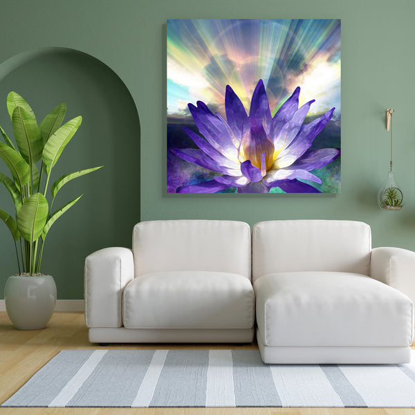 Lotus & Light Canvas Painting Synthetic Frame-Paintings MDF Framing-AFF_FR-IC 5000049 IC 5000049, Abstract Expressionism, Abstracts, Black, Black and White, Buddhism, God Buddha, Health, Illustrations, Indian, Nature, Religion, Religious, Scenic, Semi Abstract, Spiritual, Sunrises, Sunsets, lotus, light, canvas, painting, for, bedroom, living, room, engineered, wood, frame, spirituality, soul, buddha, abstract, beam, bright, buddhist, dream, dusk, escape, evening, exercise, female, healthy, illustration, in