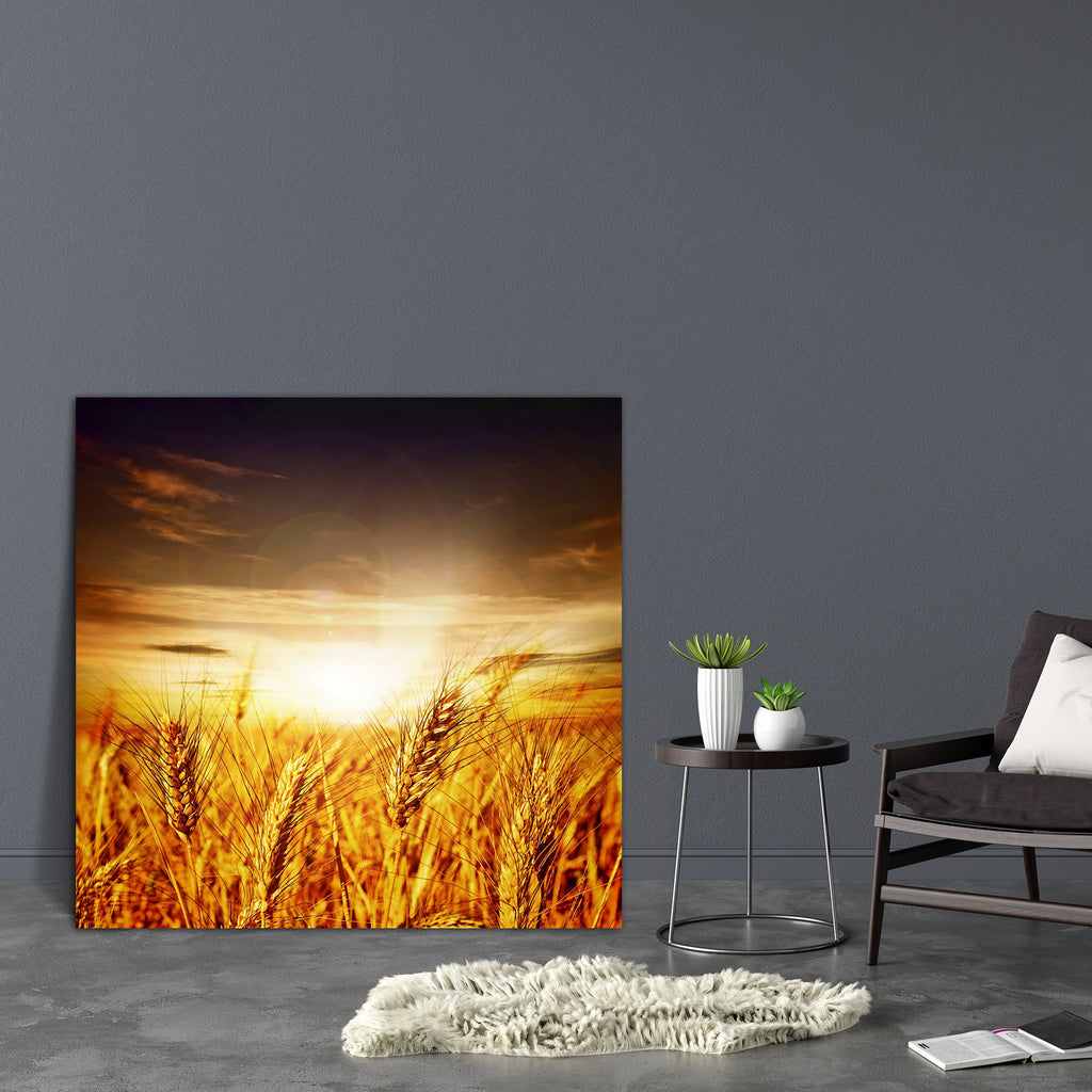 Sunset Canvas Painting Synthetic Frame-Paintings MDF Framing-AFF_FR-IC 5000198 IC 5000198, Cuisine, Culture, Ethnic, Food, Food and Beverage, Food and Drink, Health, Landscapes, Nature, Patterns, Scenic, Sunrises, Sunsets, Traditional, Tribal, World Culture, sunset, canvas, painting, synthetic, frame, wheat, field, fields, grain, barley, agricultural, agriculture, background, backgrounds, baking, beautiful, beauty, blue, clear, closeup, concept, cultivate, day, dry, ear, ears, gold, golden, grains, grow, gr