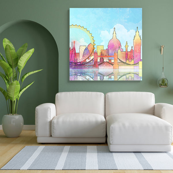 Cityscape Of London City, UK Canvas Painting Synthetic Frame-Paintings MDF Framing-AFF_FR-IC 5000240 IC 5000240, Cities, City Views, Illustrations, Landscapes, Scenic, Skylines, cityscape, of, london, city, uk, canvas, painting, for, bedroom, living, room, engineered, wood, frame, skyline, background, big, ben, britain, cathedral, england, grunge, grungy, illustration, landscape, eye, parliament, silhouette, textured, tower, bridge, westminster, wheel, artzfolio, wall decor for living room, wall frames for 