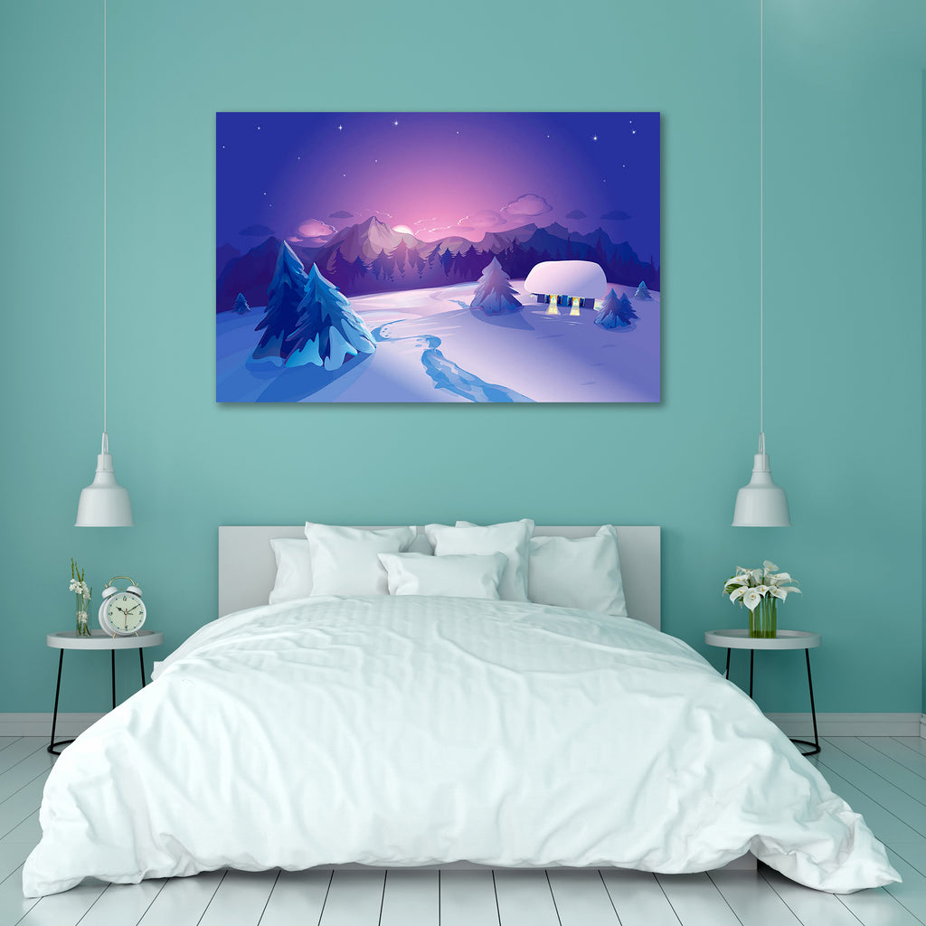 Winter Landscape D1 Canvas Painting Synthetic Frame-Paintings MDF Framing-AFF_FR-IC 5000565 IC 5000565, Art and Paintings, Christianity, Landscapes, Mountains, Nature, Rural, Scenic, Seasons, Sunrises, Sunsets, Wooden, winter, landscape, d1, canvas, painting, synthetic, frame, wonderland, art, artwork, background, blue, card, celebration, christmas, cloud, cold, december, february, forest, frost, frozen, greeting, hill, home, horizon, house, january, light, moon, mountain, new, night, pathway, season, sky, 