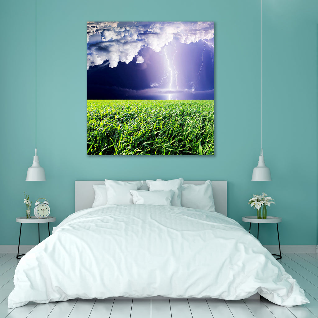 Thunderstorm With Lightning D1 Canvas Painting Synthetic Frame-Paintings MDF Framing-AFF_FR-IC 5000644 IC 5000644, Botanical, Cities, City Views, Culture, Ethnic, Floral, Flowers, Landscapes, Nature, Religion, Religious, Rural, Scenic, Seasons, Traditional, Tribal, World Culture, thunderstorm, with, lightning, d1, canvas, painting, synthetic, frame, bolt, thunder, agriculture, background, beautiful, bright, cataclysm, climate, cloud, cornfield, countryside, danger, dazzle, dramatic, ecology, electricity, en