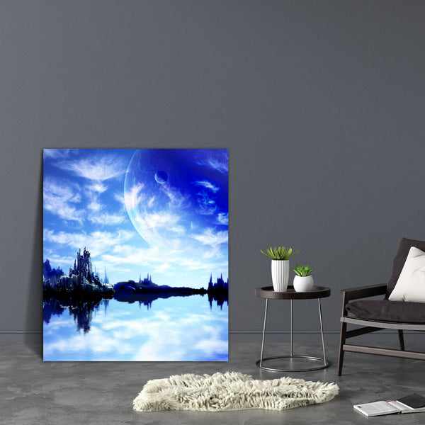 Landscape In Fantasy Planet D1 Canvas Painting Synthetic Frame-Paintings MDF Framing-AFF_FR-IC 5000722 IC 5000722, Astronomy, Collages, Cosmology, Fantasy, Landscapes, Mountains, Nature, Scenic, Science Fiction, Space, Stars, landscape, in, planet, d1, canvas, painting, for, bedroom, living, room, engineered, wood, frame, alien, astral, away, backdrop, blue, celestial, cloud, cosmos, dark, deep, distant, dream, effect, environment, far, fiction, fictional, futuristic, galaxy, high, idyllic, illusion, imagin