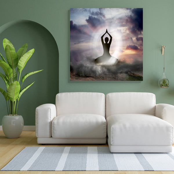 Person Practising Yoga & Spirituality Canvas Painting Synthetic Frame-Paintings MDF Framing-AFF_FR-IC 5000727 IC 5000727, Black, Black and White, God Ram, Health, Hinduism, Hobbies, Religion, Religious, Spiritual, person, practising, yoga, spirituality, canvas, painting, for, bedroom, living, room, engineered, wood, frame, goddess, aura, activity, asana, ashram, background, calm, clouds, devotee, devotion, energy, female, fitness, grey, hindu, hobby, holy, lifestyle, light, lotus, meditation, position, prac