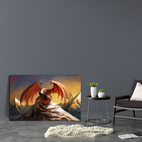 Dragon D1 Canvas Painting Synthetic Frame-Paintings MDF Framing-AFF_FR-IC 5000753 IC 5000753, Ancient, Animals, Art and Paintings, Drawing, Fantasy, Illustrations, Medieval, Mountains, Vintage, dragon, d1, canvas, painting, for, bedroom, living, room, engineered, wood, frame, dragons, art, fire, wings, monster, animal, big, breath, breathing, colorful, creature, danger, destruction, drawings, evil, fairytale, fantastic, fear, fearful, fictional, flight, illustration, imagination, large, legend, mythology, o