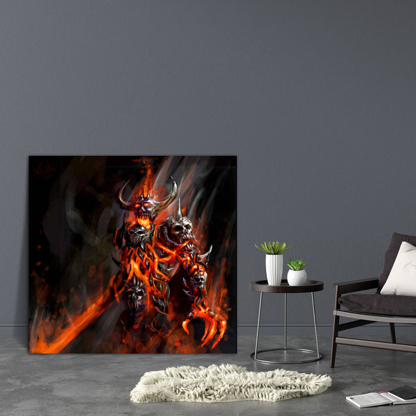 Apocalyptic Flaming Doom Canvas Painting Synthetic Frame-Paintings MDF Framing-AFF_FR-IC 5000850 IC 5000850, Art and Paintings, Paintings, Religion, Religious, apocalyptic, flaming, doom, canvas, painting, for, bedroom, living, room, engineered, wood, frame, devil, demon, hell, satan, demons, lucifer, underworld, evil, afterlife, anger, angry, art, bad, bonfire, burnt, cooking, demonic, desire, diabolic, ember, energy, fiery, heat, horns, hot, imaginary, inferno, melt, myth, mythology, poster, rage, red, sp