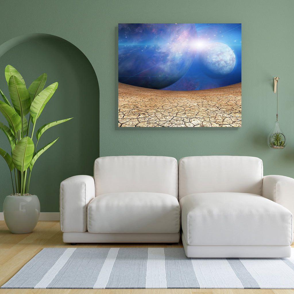 Planets & Cracked Earth D1 Canvas Painting Synthetic Frame-Paintings MDF Framing-AFF_FR-IC 5000951 IC 5000951, Astronomy, Automobiles, Cosmology, Fantasy, Futurism, God Ram, Hinduism, Illustrations, Landscapes, Nature, Panorama, Scenic, Science Fiction, Space, Stars, Transportation, Travel, Vehicles, planets, cracked, earth, d1, canvas, painting, synthetic, frame, alien, arid, background, barren, beautiful, blue, cloud, cosmos, creativity, desert, desolate, desolation, discovery, empty, exploration, fantast