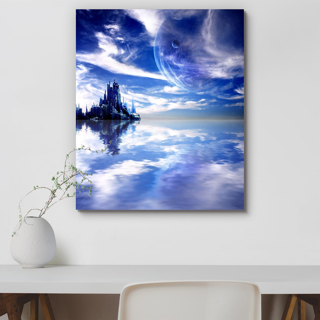 Landscape In Fantasy Planet D2 Canvas Painting Synthetic Frame-Paintings MDF Framing-AFF_FR-IC 5000984 IC 5000984, Astronomy, Collages, Cosmology, Fantasy, Landscapes, Mountains, Scenic, Science Fiction, Space, Stars, Sunrises, Sunsets, landscape, in, planet, d2, canvas, painting, synthetic, frame, alien, astral, away, backdrop, celestial, cosmos, dark, deep, distant, dream, far, fiction, fictional, futuristic, illusion, imagination, infinity, lake, magic, majestic, mountain, mystery, nobody, rock, scifi, s