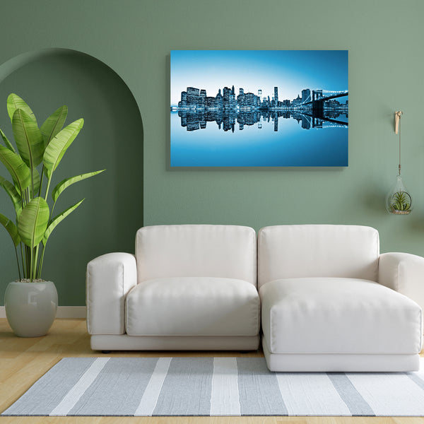 Brooklyn View Of Manhattan, New York City, USA Canvas Painting Synthetic Frame-Paintings MDF Framing-AFF_FR-IC 5001123 IC 5001123, American, Architecture, Automobiles, Business, Cities, City Views, God Ram, Hinduism, Landmarks, Landscapes, Panorama, Places, Scenic, Skylines, Sunsets, Transportation, Travel, Urban, Vehicles, brooklyn, view, of, manhattan, new, york, city, usa, canvas, painting, for, bedroom, living, room, engineered, wood, frame, america, big, blue, bridge, building, cable, capital, cityscap