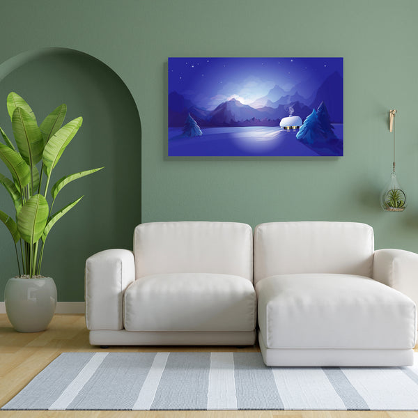 Winter Landscape D2 Canvas Painting Synthetic Frame-Paintings MDF Framing-AFF_FR-IC 5001167 IC 5001167, Art and Paintings, Christianity, Landscapes, Mountains, Nature, Rural, Scenic, Seasons, Sunrises, Sunsets, Wooden, winter, landscape, d2, canvas, painting, for, bedroom, living, room, engineered, wood, frame, christmas, scene, night, scenery, wonderland, art, artwork, background, blue, card, celebration, cloud, cold, cottage, december, february, fir, tree, forest, frost, frozen, greeting, hill, home, hori