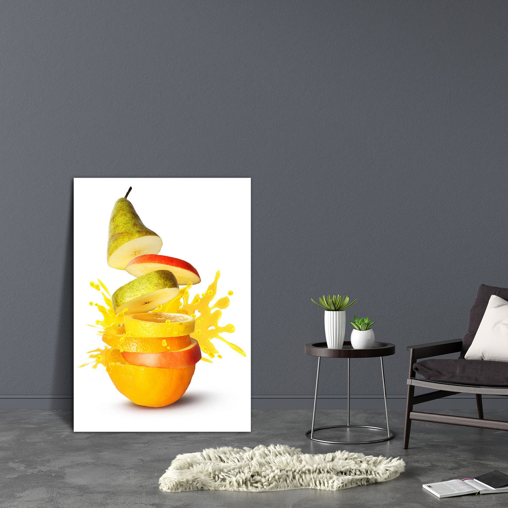 Fruit Juice Image Canvas Painting Synthetic Frame-Paintings MDF Framing-AFF_FR-IC 5001214 IC 5001214, Black and White, Cuisine, Food, Food and Beverage, Food and Drink, Fruit and Vegetable, Fruits, Splatter, Tropical, White, fruit, juice, image, canvas, painting, synthetic, frame, splash, apple, background, color, drink, drop, energy, explosion, fresh, green, healthy, isolated, juicy, leaf, liquid, motion, orange, pear, pile, slice, splashing, sweet, tasty, vitamin, yellow, artzfolio, wall decor for living 