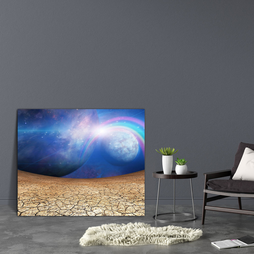 Planets & Cracked Earth D2 Canvas Painting Synthetic Frame-Paintings MDF Framing-AFF_FR-IC 5001286 IC 5001286, Astronomy, Automobiles, Cosmology, Fantasy, Futurism, God Ram, Hinduism, Illustrations, Landscapes, Nature, Panorama, Scenic, Science Fiction, Space, Stars, Transportation, Travel, Vehicles, planets, cracked, earth, d2, canvas, painting, synthetic, frame, alien, arid, background, barren, beautiful, blue, cloud, cosmos, creativity, desert, desolate, desolation, discovery, empty, exploration, fantast