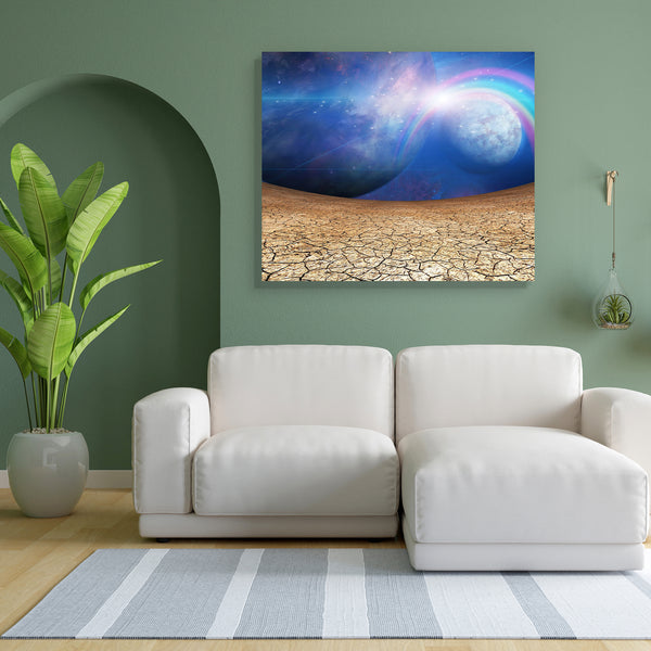 Planets & Cracked Earth D2 Canvas Painting Synthetic Frame-Paintings MDF Framing-AFF_FR-IC 5001286 IC 5001286, Astronomy, Automobiles, Cosmology, Fantasy, Futurism, God Ram, Hinduism, Illustrations, Landscapes, Nature, Panorama, Scenic, Science Fiction, Space, Stars, Transportation, Travel, Vehicles, planets, cracked, earth, d2, canvas, painting, for, bedroom, living, room, engineered, wood, frame, alien, arid, background, barren, beautiful, blue, cloud, cosmos, creativity, desert, desolate, desolation, dis