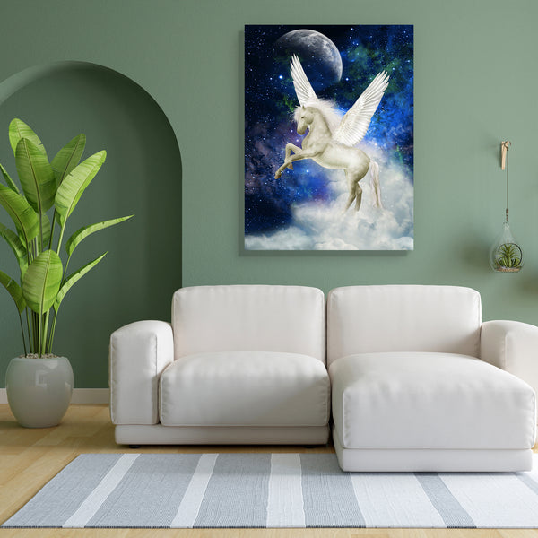 Pegasus In The Sky D2 Canvas Painting Synthetic Frame-Paintings MDF Framing-AFF_FR-IC 5001309 IC 5001309, Animals, Art and Paintings, Baby, Children, Digital, Digital Art, Fantasy, Graphic, Kids, Landscapes, Nature, Scenic, Stars, pegasus, in, the, sky, d2, canvas, painting, for, bedroom, living, room, engineered, wood, frame, unicorn, fairy, tale, unicorns, amazing, angel, angels, animal, art, backdrops, background, beautiful, bright, castle, clouds, creature, dream, dreams, dreamy, elegant, exploration, f