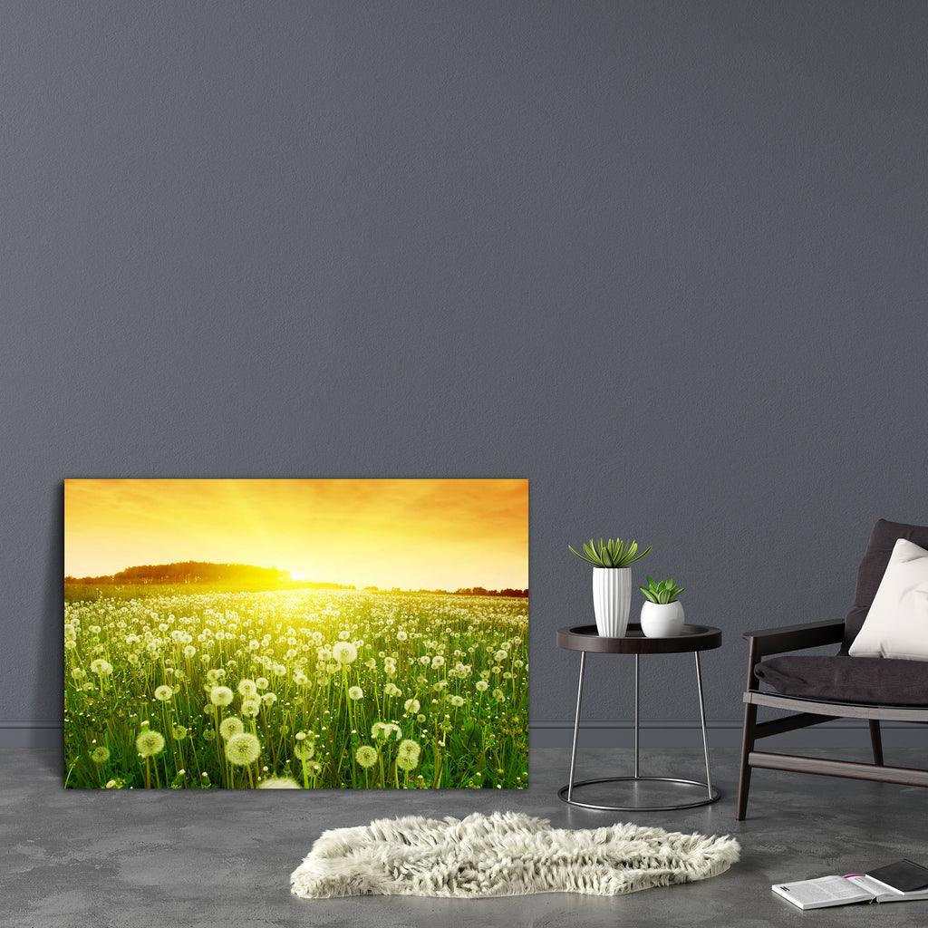 Dandelions In Meadow Canvas Painting Synthetic Frame-Paintings MDF Framing-AFF_FR-IC 5001351 IC 5001351, Botanical, Floral, Flowers, Landscapes, Nature, Rural, Scenic, Seasons, Sunrises, Sunsets, Urban, dandelions, in, meadow, canvas, painting, synthetic, frame, beauty, blowball, bright, brightly, cloud, color, dandelion, day, dusk, environment, field, flower, fluffy, grass, green, growth, herb, horizon, horizontal, idyllic, land, landscape, lawn, light, morning, nobody, non, outdoors, pasture, plant, scene