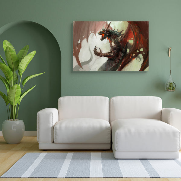 Dragon D2 Canvas Painting Synthetic Frame-Paintings MDF Framing-AFF_FR-IC 5001408 IC 5001408, Ancient, Animals, Art and Paintings, Drawing, Fantasy, Illustrations, Medieval, Vintage, dragon, d2, canvas, painting, for, bedroom, living, room, engineered, wood, frame, dragons, warrior, art, animal, big, breath, breathing, colorful, creature, danger, destruction, drawings, evil, fairytale, fantastic, fear, fearful, fictional, fire, flight, illustration, imagination, large, legend, monster, mythology, old, quick