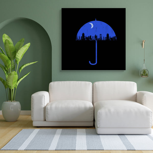 City Night Under The Umbrella Canvas Painting Synthetic Frame-Paintings MDF Framing-AFF_FR-IC 5001433 IC 5001433, Abstract Expressionism, Abstracts, Architecture, Art and Paintings, Astronomy, Calligraphy, Cities, City Views, Cosmology, Fantasy, Illustrations, Landmarks, Perspective, Places, Semi Abstract, Skylines, Space, Stars, Text, Urban, city, night, under, the, umbrella, canvas, painting, for, bedroom, living, room, engineered, wood, frame, good, abstract, art, artwork, background, blue, building, cit