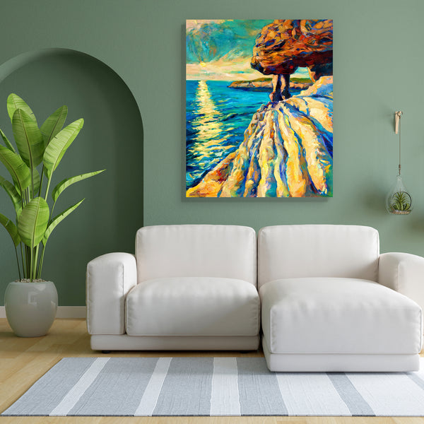 Artwork Of Ocean & Cliffs Canvas Painting Synthetic Frame-Paintings MDF Framing-AFF_FR-IC 5001506 IC 5001506, Abstract Expressionism, Abstracts, Ancient, Art and Paintings, Digital, Digital Art, Drawing, Graphic, Historical, Illustrations, Impressionism, Landscapes, Medieval, Modern Art, Nature, Paintings, Rural, Scenic, Semi Abstract, Signs, Signs and Symbols, Sketches, Sunsets, Vintage, Watercolour, artwork, of, ocean, cliffs, canvas, painting, for, bedroom, living, room, engineered, wood, frame, oil, abs