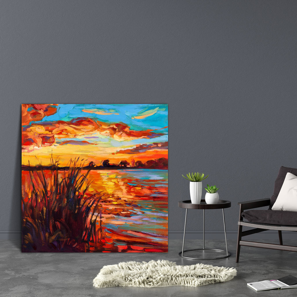 Lake Sunset Landscape D1 Canvas Painting Synthetic Frame-Paintings MDF Framing-AFF_FR-IC 5001522 IC 5001522, Abstract Expressionism, Abstracts, Ancient, Art and Paintings, Countries, Drawing, Historical, Illustrations, Impressionism, Landscapes, Medieval, Modern Art, Nature, Paintings, Rural, Scenic, Seasons, Semi Abstract, Signs, Signs and Symbols, Sunsets, Vintage, Wooden, lake, sunset, landscape, d1, canvas, painting, synthetic, frame, oil, acrylic, abstract, art, artist, artistic, artwork, autumn, backg