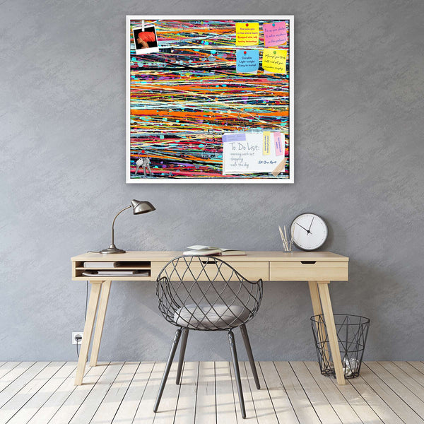 Stripe Paint Colors D2 Bulletin Board Notice Pin Board Soft Board | Framed-Bulletin Boards Framed-BLB_FR-IC 5001579 IC 5001579, Abstract Expressionism, Abstracts, Ancient, Art and Paintings, Decorative, Digital, Digital Art, Drawing, Graphic, Historical, Illustrations, Medieval, Modern Art, Paintings, Patterns, Semi Abstract, Signs, Signs and Symbols, Stripes, Vintage, stripe, paint, colors, d2, bulletin, board, notice, pin, vision, soft, combo, with, thumb, push, pins, sticky, notes, white, frame, abstract