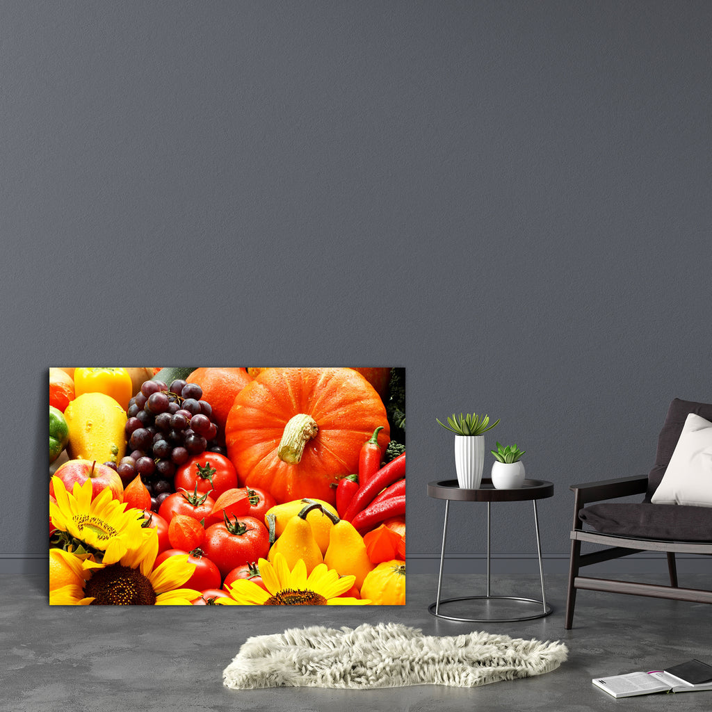 Veggies Fruits & Flowers Canvas Painting Synthetic Frame-Paintings MDF Framing-AFF_FR-IC 5001586 IC 5001586, Botanical, Cuisine, Culture, Ethnic, Floral, Flowers, Food, Food and Beverage, Food and Drink, Fruit and Vegetable, Fruits, Health, Nature, Traditional, Tribal, Vegetables, World Culture, veggies, canvas, painting, synthetic, frame, autumn, and, fruit, agriculture, appetizing, bell, pepper, chili, close, up, diet, flower, garden, grapes, green, grocery, halloween, healthy, heap, ingredient, leaves, m