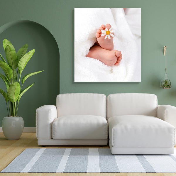 Infant Foot With White Daisy Canvas Painting Synthetic Frame-Paintings MDF Framing-AFF_FR-IC 5001595 IC 5001595, Asian, Baby, Black and White, Botanical, Children, Family, Floral, Flowers, Health, Kids, Love, Nature, Romance, White, infant, foot, with, daisy, canvas, painting, for, bedroom, living, room, engineered, wood, frame, feet, babies, newborn, birth, beautiful, beauty, body, care, caucasian, child, childhood, closeup, cute, flower, healthy, human, innocence, kid, life, little, maternity, motherhood,