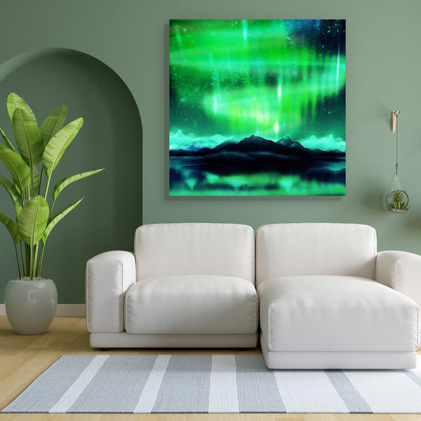 Northern Lights Aurora Borealis D3 Canvas Painting Synthetic Frame-Paintings MDF Framing-AFF_FR-IC 5001598 IC 5001598, Astronomy, Black, Black and White, Cosmology, Dance, Landscapes, Mountains, Music and Dance, Nature, Realism, Scenic, Space, Stars, Surrealism, northern, lights, aurora, borealis, d3, canvas, painting, for, bedroom, living, room, engineered, wood, frame, above, adventure, aesthetic, alaska, atmosphere, blizzard, clear, clouds, dark, discharge, dream, fairytale, field, green, hills, iceberg,