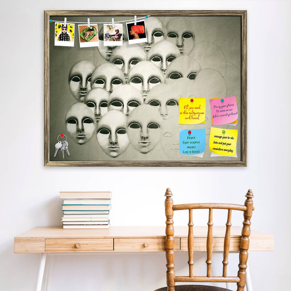 Masks Bulletin Board Notice Pin Board Soft Board | Framed-Bulletin Boards Framed-BLB_FR-IC 5001741 IC 5001741, Art and Paintings, Black, Black and White, Decorative, Drawing, Illustrations, Modern Art, Sketches, White, masks, bulletin, board, notice, pin, vision, soft, combo, with, thumb, push, pins, sticky, notes, antique, golden, frame, approval, art, artistic, background, beautiful, beige, brown, card, cardboard, close, up, craft, crayon, creation, creativity, decoration, detail, face, hand, horizontal, 