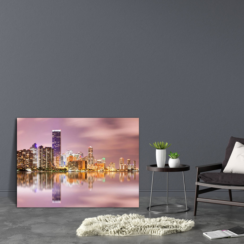 Cityscape of Miami Florida, USA Canvas Painting Synthetic Frame-Paintings MDF Framing-AFF_FR-IC 5001766 IC 5001766, American, Architecture, Automobiles, Cities, City Views, Landscapes, Panorama, Scenic, Skylines, Space, Sunsets, Transportation, Travel, Tropical, Vehicles, cityscape, of, miami, florida, usa, canvas, painting, synthetic, frame, skyline, real, estate, beach, apartment, atlantic, ocean, bay, biscayne, blue, bright, brightly, lit, building, exterior, built, structure, business, buildings, city, 