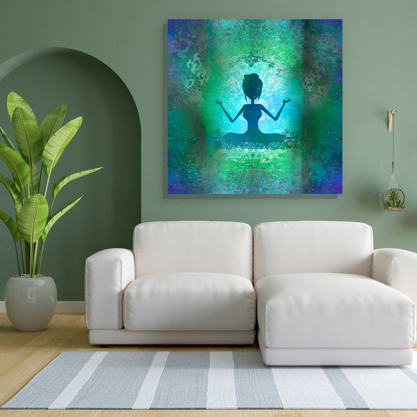 Yoga Girl In Lotus Position Canvas Painting Synthetic Frame-Paintings MDF Framing-AFF_FR-IC 5001803 IC 5001803, Abstract Expressionism, Abstracts, Asian, Black, Black and White, Health, Illustrations, Nature, Scenic, Semi Abstract, Spiritual, Sports, yoga, girl, in, lotus, position, canvas, painting, for, bedroom, living, room, engineered, wood, frame, asia, background, balance, beautiful, beauty, blue, body, eastern, energy, exercise, female, figure, fitness, hair, harmony, illustration, isolate, isolated,