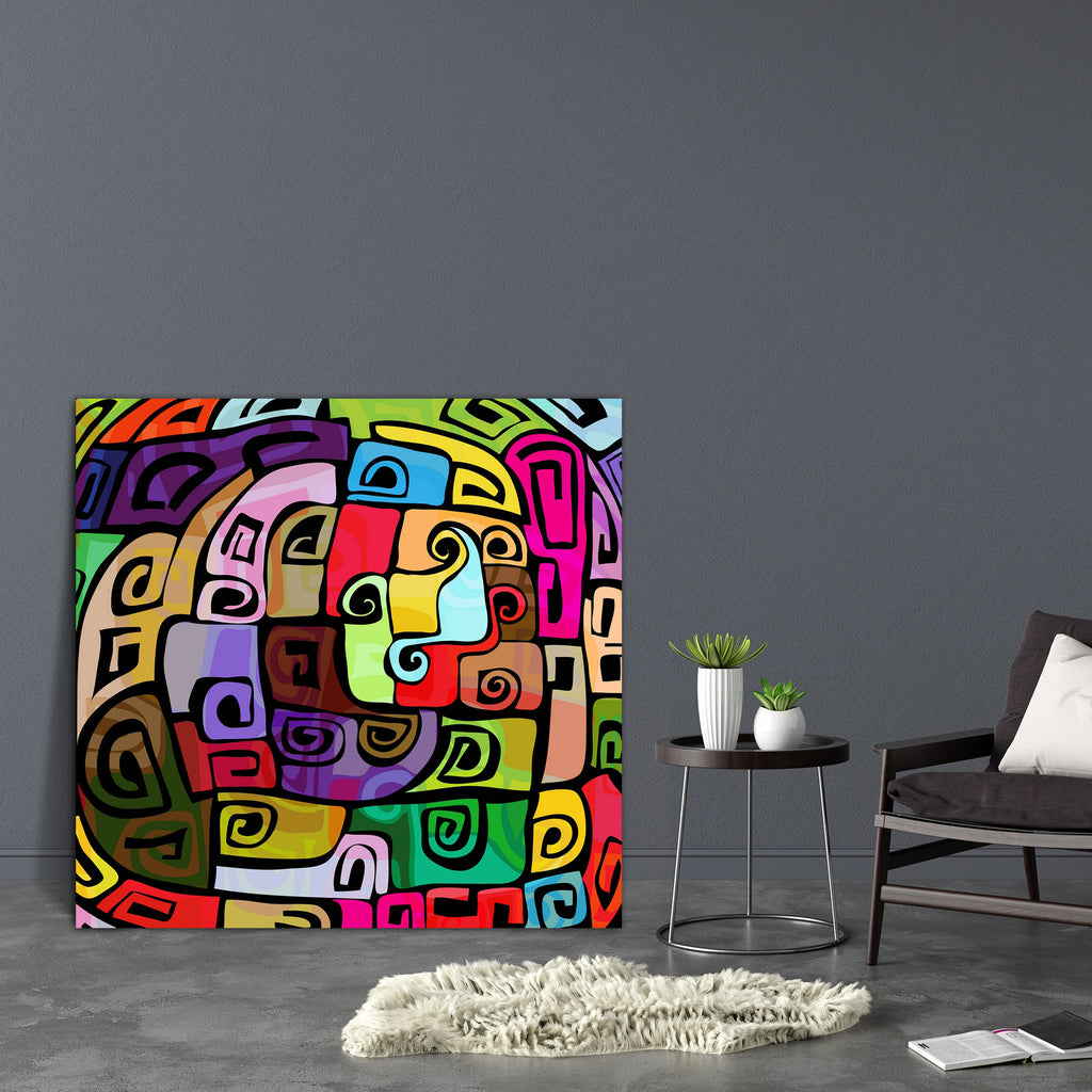 Abstract Colorful Funky Pattern Canvas Painting Synthetic Frame-Paintings MDF Framing-AFF_FR-IC 5001828 IC 5001828, Abstract Expressionism, Abstracts, Art and Paintings, Cities, City Views, Culture, Drawing, Ethnic, Graffiti, Illustrations, Modern Art, Paintings, Patterns, Semi Abstract, Signs, Signs and Symbols, Traditional, Tribal, Urban, World Culture, abstract, colorful, funky, pattern, canvas, painting, synthetic, frame, modern, art, street, backgrounds, block, box, bright, city, colored, colors, const