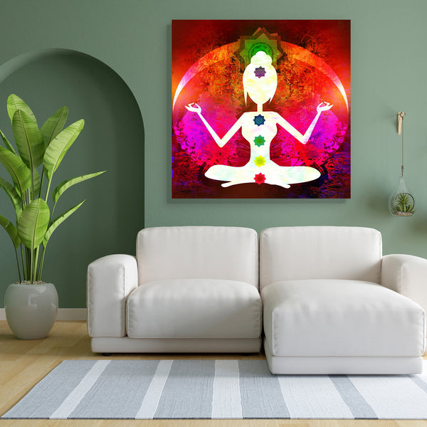 Yoga Lotus Pose D1 Canvas Painting Synthetic Frame-Paintings MDF Framing-AFF_FR-IC 5001831 IC 5001831, Buddhism, Digital, Digital Art, God Buddha, Graphic, Health, Illustrations, Indian, Nature, People, Religion, Religious, Scenic, Spiritual, Sports, Sunsets, yoga, lotus, pose, d1, canvas, painting, for, bedroom, living, room, engineered, wood, frame, aura, beauty, body, breath, buddha, ease, energy, exercise, female, fit, girl, grass, gym, hand, healing, illustration, india, mat, meditation, mystic, peace,