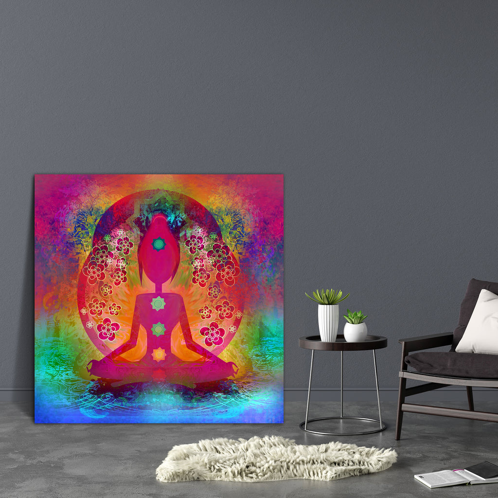 Yoga Lotus Pose D2 Canvas Painting Synthetic Frame-Paintings MDF Framing-AFF_FR-IC 5001864 IC 5001864, Buddhism, Digital, Digital Art, God Buddha, Graphic, Health, Illustrations, Indian, Nature, People, Religion, Religious, Scenic, Spiritual, Sports, Sunsets, yoga, lotus, pose, d2, canvas, painting, synthetic, frame, chakra, aura, beauty, body, breath, buddha, ease, energy, exercise, female, fit, girl, grass, gym, hand, healing, illustration, india, mat, meditation, mystic, peace, quiet, raster, relax, rela