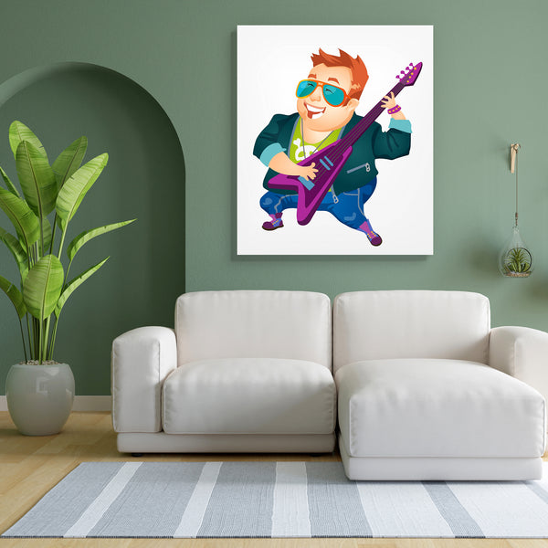 Cheerful Chubby Man Canvas Painting Synthetic Frame-Paintings MDF Framing-AFF_FR-IC 5001965 IC 5001965, Adult, Animated Cartoons, Asian, Caricature, Cartoons, Illustrations, Music, Music and Dance, Music and Musical Instruments, Musical Instruments, Pop Art, Space, Metallic, cheerful, chubby, man, canvas, painting, for, bedroom, living, room, engineered, wood, frame, bald, beard, cartoon, caucasian, character, charming, confident, copyspace, cute, electric, element, eyes, fat, fun, guitar, guitarist, happy,