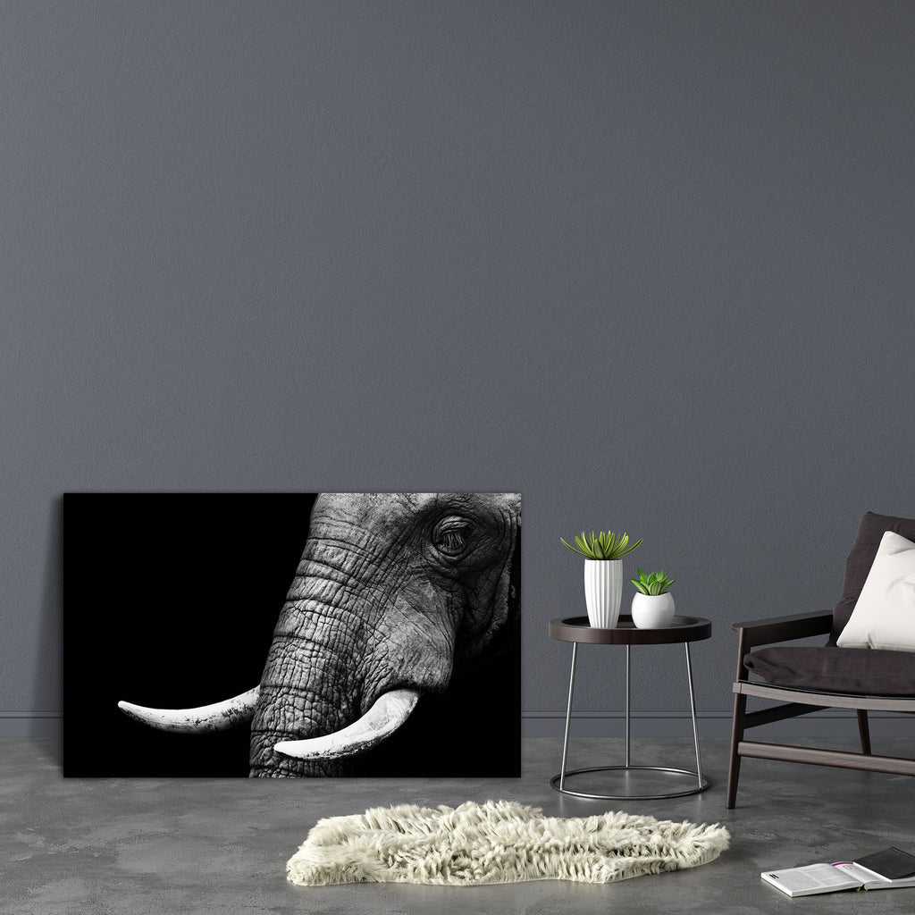 Elephant D4 Canvas Painting Synthetic Frame-Paintings MDF Framing-AFF_FR-IC 5002035 IC 5002035, African, Animals, Black, Black and White, Individuals, Nature, Portraits, Scenic, Wildlife, elephant, d4, canvas, painting, synthetic, frame, head, aged, animal, big, brown, close, closeup, danger, detail, ear, endangered, eye, face, feed, female, hide, jungle, large, look, old, one, portrait, powerful, profile, skin, skinned, slow, species, strong, texture, thick, threatened, tough, trunk, tusk, up, wild, wise, 