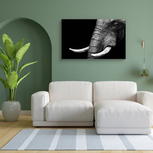 Elephant D4 Canvas Painting Synthetic Frame-Paintings MDF Framing-AFF_FR-IC 5002035 IC 5002035, African, Animals, Black, Black and White, Individuals, Nature, Portraits, Scenic, Wildlife, elephant, d4, canvas, painting, for, bedroom, living, room, engineered, wood, frame, head, aged, animal, big, brown, close, closeup, danger, detail, ear, endangered, eye, face, feed, female, hide, jungle, large, look, old, one, portrait, powerful, profile, skin, skinned, slow, species, strong, texture, thick, threatened, t