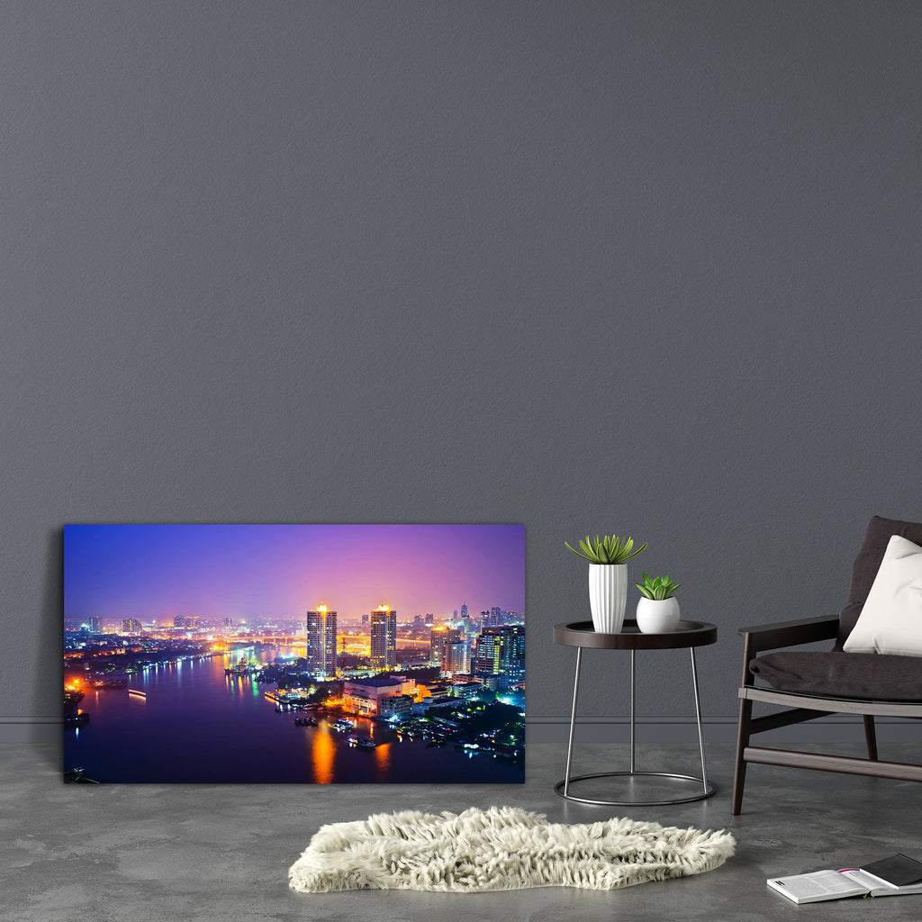 Bangkok City At Night, Thailand Canvas Painting Synthetic Frame-Paintings MDF Framing-AFF_FR-IC 5002040 IC 5002040, Architecture, Asian, Automobiles, Boats, Business, Cities, City Views, God Ram, Hinduism, Landmarks, Landscapes, Modern Art, Nautical, Panorama, Places, Scenic, Skylines, Sports, Transportation, Travel, Vehicles, bangkok, city, at, night, thailand, canvas, painting, synthetic, frame, skyline, scape, asia, blue, boat, bridge, building, capital, center, cityscape, clouds, construction, dark, dow