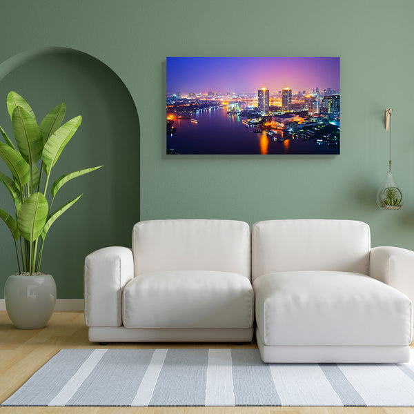 Bangkok City At Night, Thailand Canvas Painting Synthetic Frame-Paintings MDF Framing-AFF_FR-IC 5002040 IC 5002040, Architecture, Asian, Automobiles, Boats, Business, Cities, City Views, God Ram, Hinduism, Landmarks, Landscapes, Modern Art, Nautical, Panorama, Places, Scenic, Skylines, Sports, Transportation, Travel, Vehicles, bangkok, city, at, night, thailand, canvas, painting, for, bedroom, living, room, engineered, wood, frame, skyline, scape, asia, blue, boat, bridge, building, capital, center, citysca