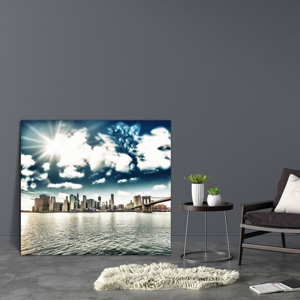 Brooklyn Bridge & Manhattan Skyline, New York, USA Canvas Painting Synthetic Frame-Paintings MDF Framing-AFF_FR-IC 5002046 IC 5002046, American, Architecture, Automobiles, Business, Cities, City Views, God Ram, Hinduism, Landmarks, Landscapes, Modern Art, Panorama, Places, Scenic, Skylines, Sunsets, Transportation, Travel, Urban, Vehicles, brooklyn, bridge, manhattan, skyline, new, york, usa, canvas, painting, synthetic, frame, city, america, apartment, building, cityscape, downtown, dusk, east, evening, fa