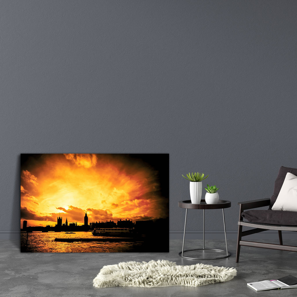 Blazing London Skyline Sunset, England, UK Canvas Painting Synthetic Frame-Paintings MDF Framing-AFF_FR-IC 5002047 IC 5002047, Abstract Expressionism, Abstracts, Architecture, Automobiles, Boats, Cities, City Views, English, Landmarks, Landscapes, Nautical, Places, Scenic, Semi Abstract, Skylines, Sunsets, Transportation, Travel, Vehicles, blazing, london, skyline, sunset, england, uk, canvas, painting, synthetic, frame, abstract, amber, big, ben, boat, bridge, bridges, britain, british, building, capital, 