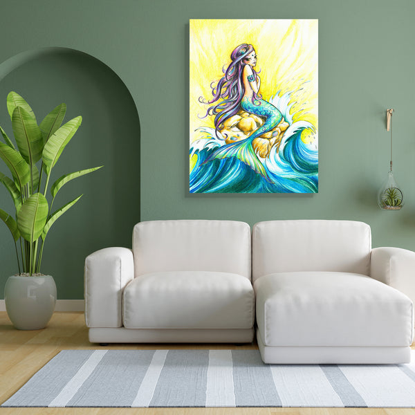 Beautiful Mermaid Canvas Painting Synthetic Frame-Paintings MDF Framing-AFF_FR-IC 5002326 IC 5002326, Art and Paintings, Boats, Drawing, Fantasy, Illustrations, Individuals, Mermaid, Nature, Nautical, Portraits, Scenic, Signs, Signs and Symbols, beautiful, canvas, painting, for, bedroom, living, room, engineered, wood, frame, alone, art, blue, boat, brown, brunette, cliff, clip, consider, dark, design, drawn, fairytale, female, feminine, fish, girl, hair, illustration, image, imagination, liquid, long, look