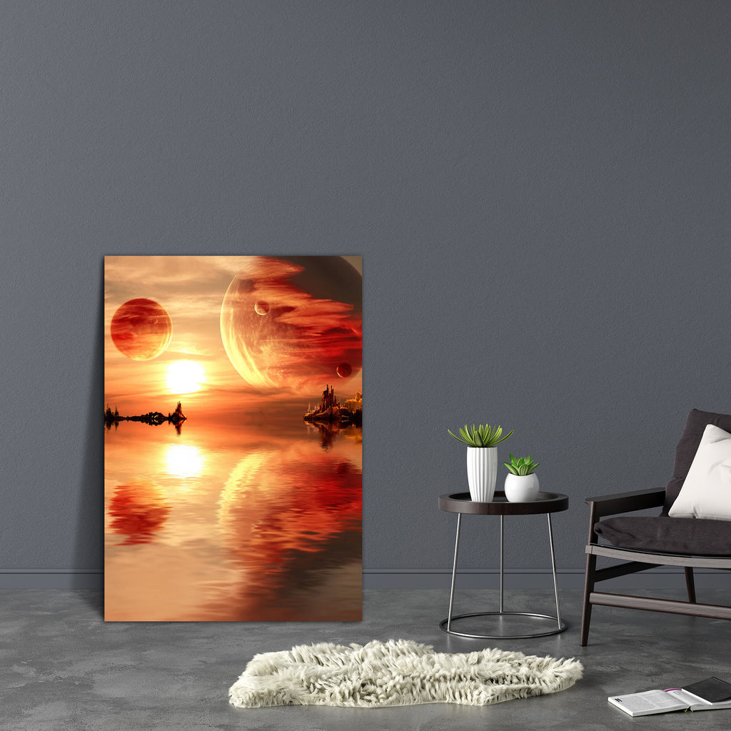 Landscape In Fantasy Planet D3 Canvas Painting Synthetic Frame-Paintings MDF Framing-AFF_FR-IC 5002357 IC 5002357, Astronomy, Cosmology, Fantasy, Landscapes, Mountains, Nature, Scenic, Science Fiction, Space, Stars, Sunrises, Sunsets, landscape, in, planet, d3, canvas, painting, synthetic, frame, planets, alien, astral, away, backdrop, celestial, cloud, cosmos, dark, deep, distant, dream, environment, far, fiction, fictional, futuristic, galaxy, horizontal, idyllic, illusion, imagination, infinity, lake, ma