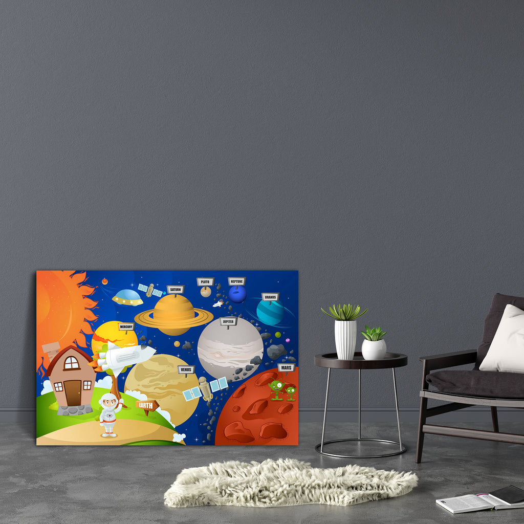 Astronaut & Planet System Canvas Painting Synthetic Frame-Paintings MDF Framing-AFF_FR-IC 5002403 IC 5002403, Animated Cartoons, Art and Paintings, Astronomy, Automobiles, Baby, Caricature, Cartoons, Children, Cosmology, Drawing, Education, Illustrations, Kids, Modern Art, People, Schools, Science Fiction, Space, Stars, Transportation, Travel, Universities, Vehicles, astronaut, planet, system, canvas, painting, synthetic, frame, solar, planets, universe, adventure, alien, asteroid, boy, cartoon, child, chil