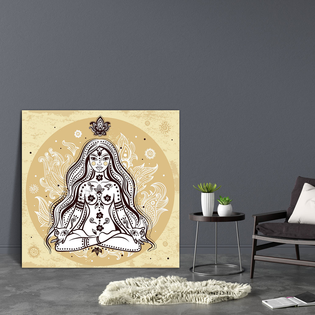 Girl In Meditation Canvas Painting Synthetic Frame-Paintings MDF Framing-AFF_FR-IC 5002438 IC 5002438, Abstract Expressionism, Abstracts, Ancient, Asian, Botanical, Buddhism, Culture, Ethnic, Floral, Flowers, God Buddha, Hand Drawn, Health, Historical, Icons, Illustrations, Indian, Mandala, Medieval, Nature, Paisley, People, Retro, Semi Abstract, Signs, Signs and Symbols, Spiritual, Symbols, Traditional, Tribal, Vintage, World Culture, girl, in, meditation, canvas, painting, synthetic, frame, chakra, yoga, 