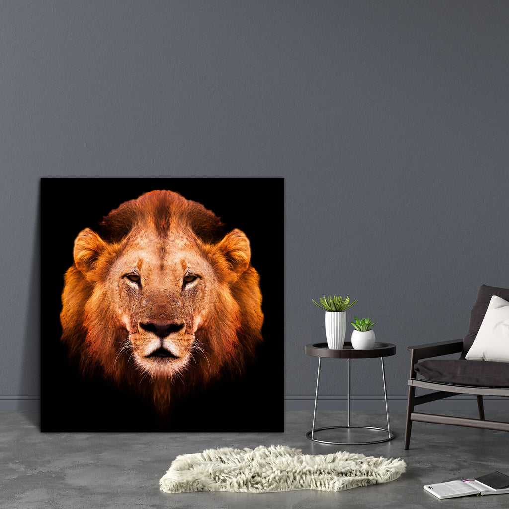 African Male Lion Canvas Painting Synthetic Frame-Paintings MDF Framing-AFF_FR-IC 5002527 IC 5002527, African, Animals, Art and Paintings, Black, Black and White, Individuals, Portraits, White, Wildlife, male, lion, canvas, painting, synthetic, frame, africa, aggression, animal, art, artistic, cat, gazelle, head, mammal, monochrome, nobody, one, predator, safari, single, wild, artzfolio, wall decor for living room, wall frames for living room, frames for living room, wall art, canvas painting, wall frame, s