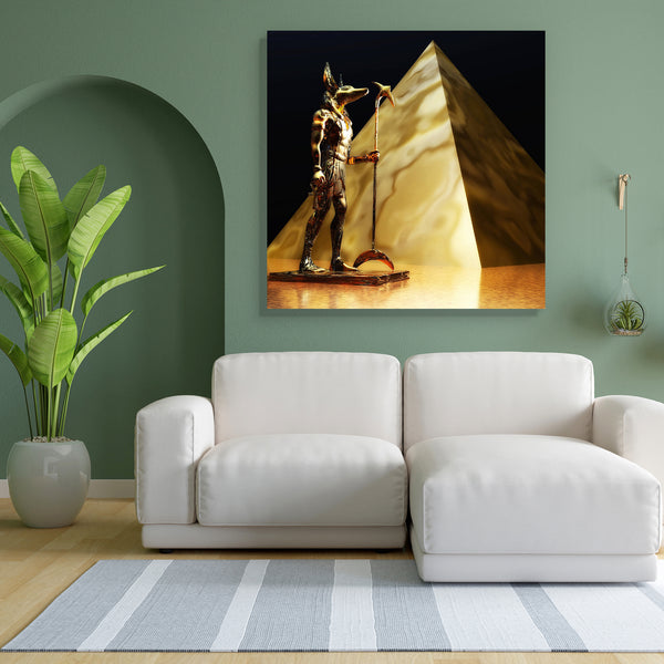 Anubis Canvas Painting Synthetic Frame-Paintings MDF Framing-AFF_FR-IC 5002789 IC 5002789, Digital, Digital Art, Eygptian, Fantasy, Graphic, Illustrations, Religion, Religious, Surrealism, anubis, canvas, painting, for, bedroom, living, room, engineered, wood, frame, deity, egypt, egyptian, esoteric, fantastic, god, gold, golden, illustration, imaginative, magic, magical, meditation, meditative, mysterious, mystical, mysticism, myth, mythology, new, age, night, pharaoh, pyramid, render, rendering, statue, s