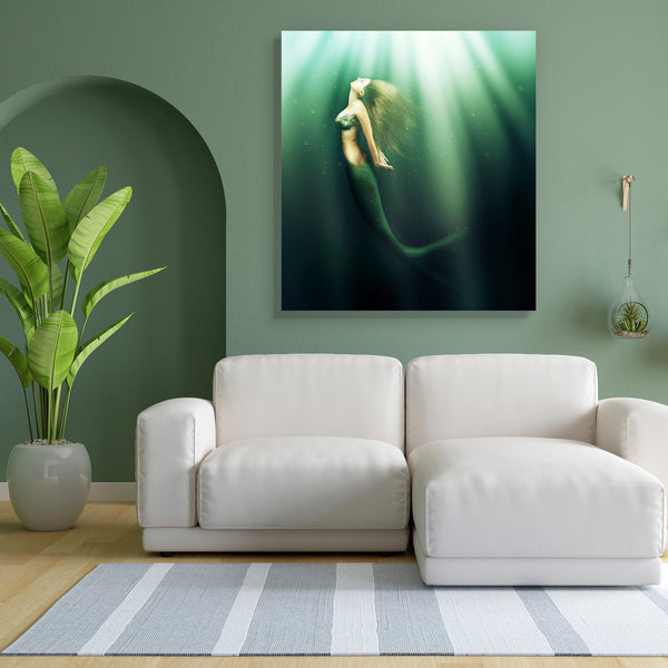 Fish Tailed Woman Canvas Painting Synthetic Frame-Paintings MDF Framing-AFF_FR-IC 5002949 IC 5002949, Fantasy, Health, Illustrations, Mermaid, Religion, Religious, Surrealism, fish, tailed, woman, canvas, painting, for, bedroom, living, room, engineered, wood, frame, siren, beautiful, beauty, blue, bra, bubbles, diving, dream, fairy, fairytale, fantastic, floating, girl, goddess, hair, hairstyle, illustration, lady, legend, legendary, light, magic, mythology, nixie, ocean, purple, scale, sea, shell, slim, s