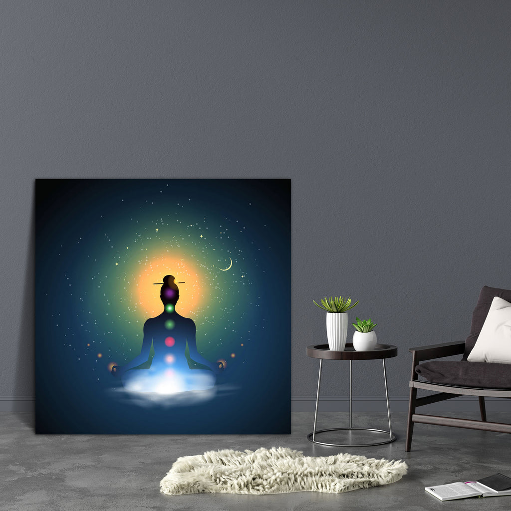 Meditating In Lotus Position Canvas Painting Synthetic Frame-Paintings MDF Framing-AFF_FR-IC 5002955 IC 5002955, Adult, Buddhism, Culture, Ethnic, Health, Indian, Modern Art, Nature, Religion, Religious, Scenic, Signs, Signs and Symbols, Sports, Symbols, Traditional, Tribal, World Culture, meditating, in, lotus, position, canvas, painting, synthetic, frame, meditation, mantra, yoga, zen, asana, astral, background, balance, ball, beauty, body, concentration, connection, creative, curly, design, energy, exerc