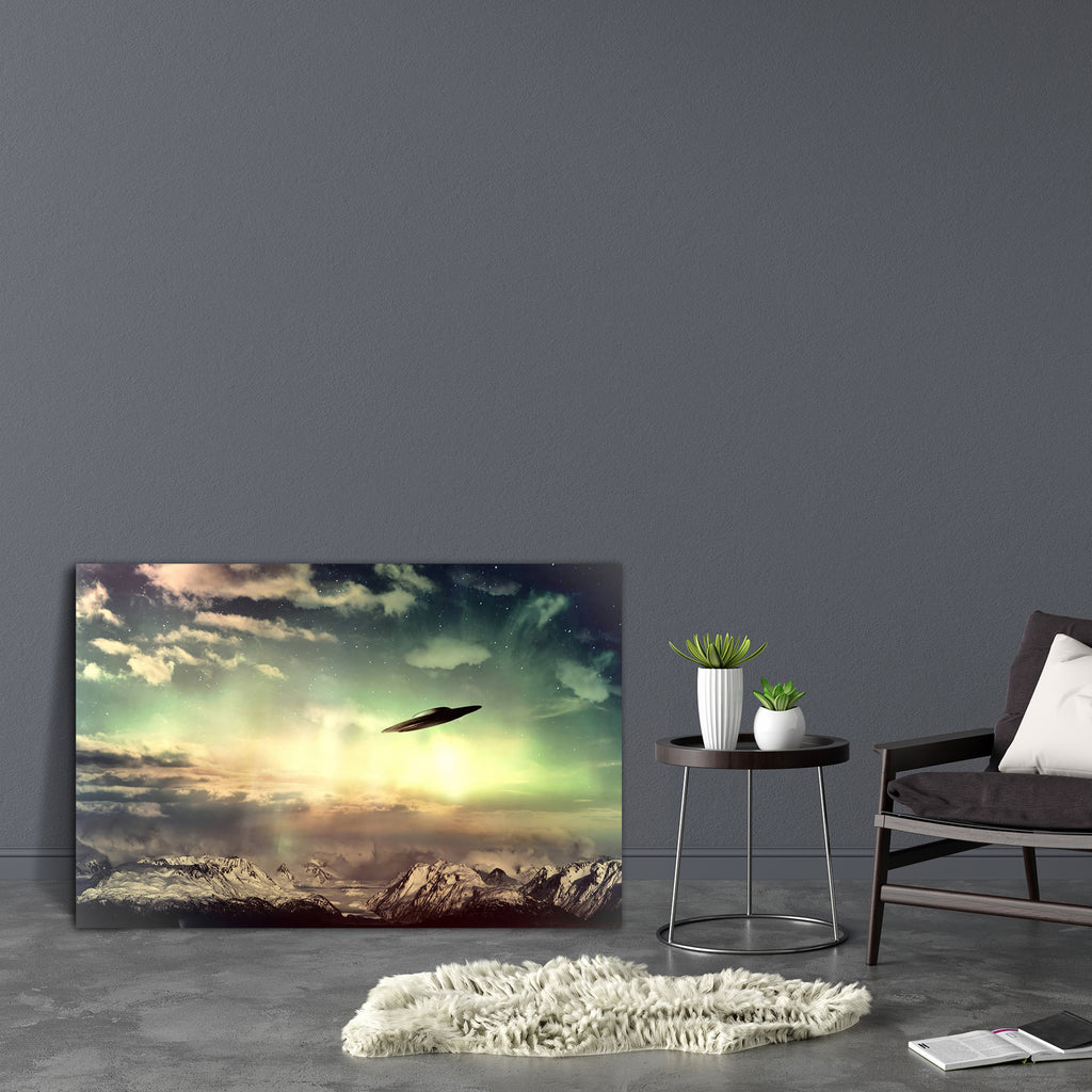 UFO In Surreal Sky Canvas Painting Synthetic Frame-Paintings MDF Framing-AFF_FR-IC 5002972 IC 5002972, Fantasy, Mountains, Science Fiction, Surrealism, ufo, in, surreal, sky, canvas, painting, synthetic, frame, spaceship, abduction, alaska, aliens, clouds, colorful, flying, saucer, glowing, green, invasion, light, pink, science, fiction, ship, snow, artzfolio, wall decor for living room, wall frames for living room, frames for living room, wall art, canvas painting, wall frame, scenery, panting, paintings f