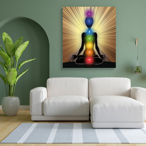 Yoga Position With The Symbols Of Seven Chakras D2 Canvas Painting Synthetic Frame-Paintings MDF Framing-AFF_FR-IC 5002978 IC 5002978, Asian, Black, Black and White, Buddhism, God Buddha, Health, Hinduism, Illustrations, Indian, People, Religion, Religious, Signs and Symbols, Spiritual, Symbols, yoga, position, with, the, of, seven, chakras, d2, canvas, painting, for, bedroom, living, room, engineered, wood, frame, ajna, anahata, asia, aum, aura, body, buddha, chakra, cosmic, energy, harmony, illustration, 